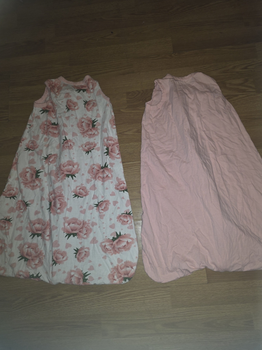 Pink Floral & Solid Pink Kids Sleep Sack Set